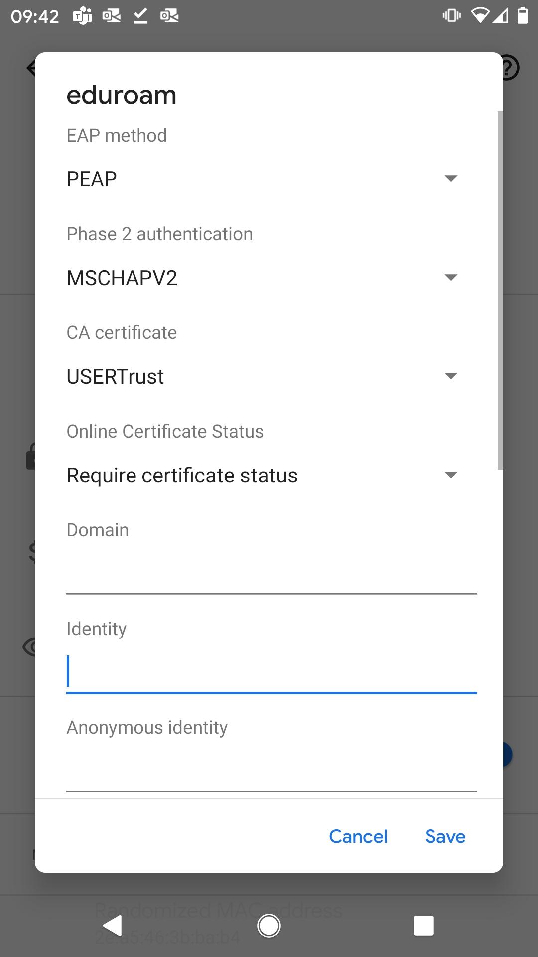 Image displaying - Credentials - use wifi